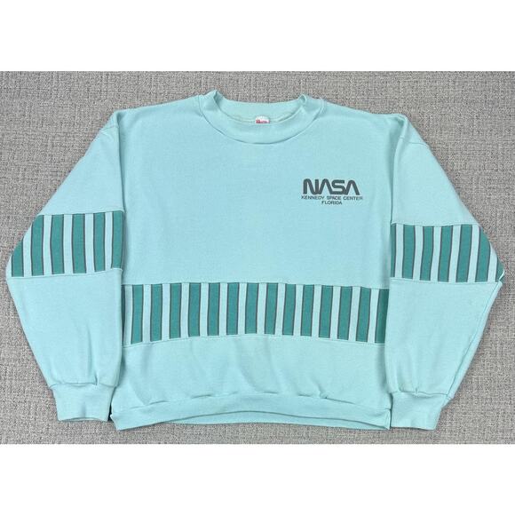 Vintage NASA Sweatshirt Womens Medium Kennedy Space Center Florida Made USA 80s - Picture 1 of 15